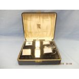 An art deco Elkington & Co hallmarked silver six piece cruet set