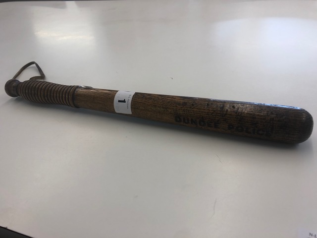 A late Victorian turned ash truncheon, stamped "Dundee Police", - Image 3 of 5