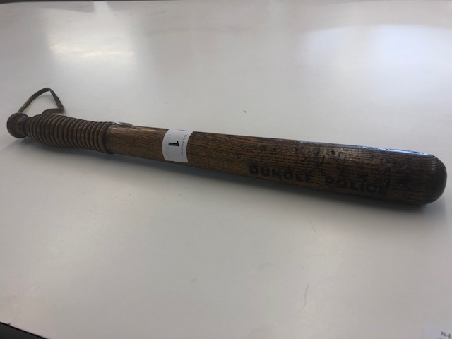 A late Victorian turned ash truncheon, stamped "Dundee Police", - Image 2 of 5