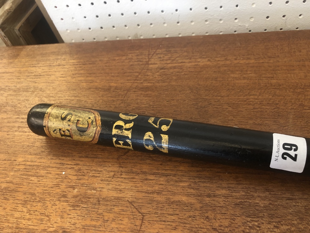 A Victorian turned wood truncheon painted "E.S.C" within shield over " Sergt. - Image 4 of 5