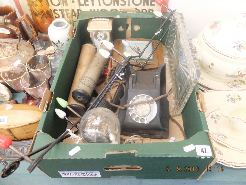 A Bakelite phone and other sundries