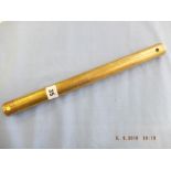 An Edwardian cylindrical brass short staff stamped " C.R Spice. Warder R.N HMS.