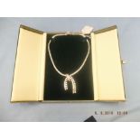 A vintage 1950's white metal and diamond set necklace weight 65 grams, 143 brilliant cut diamonds,