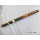 A 19th Century turned wood long truncheon painted with " Wortham" over royal coat of arms within