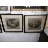 A pair of framed and glazed prints