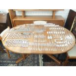 A substantial twelve place setting Mappin & Webb hallmarked silver canteen of cutlery,