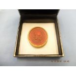 An early 19th century red wax grand tour intaglio "memento mori" of Admiral Horatio Nelson