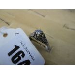A white metal diamond solitaire ring,