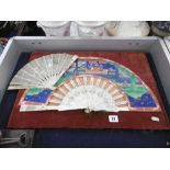 A 19th century oriental fan plus one other A/F