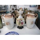 Three assorted vases