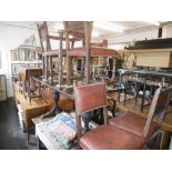 An oak refectory table and five chairs