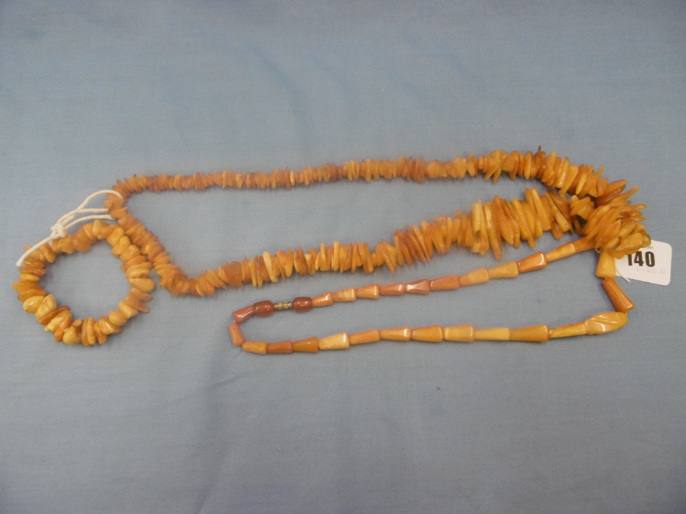 Two honey amber necklaces