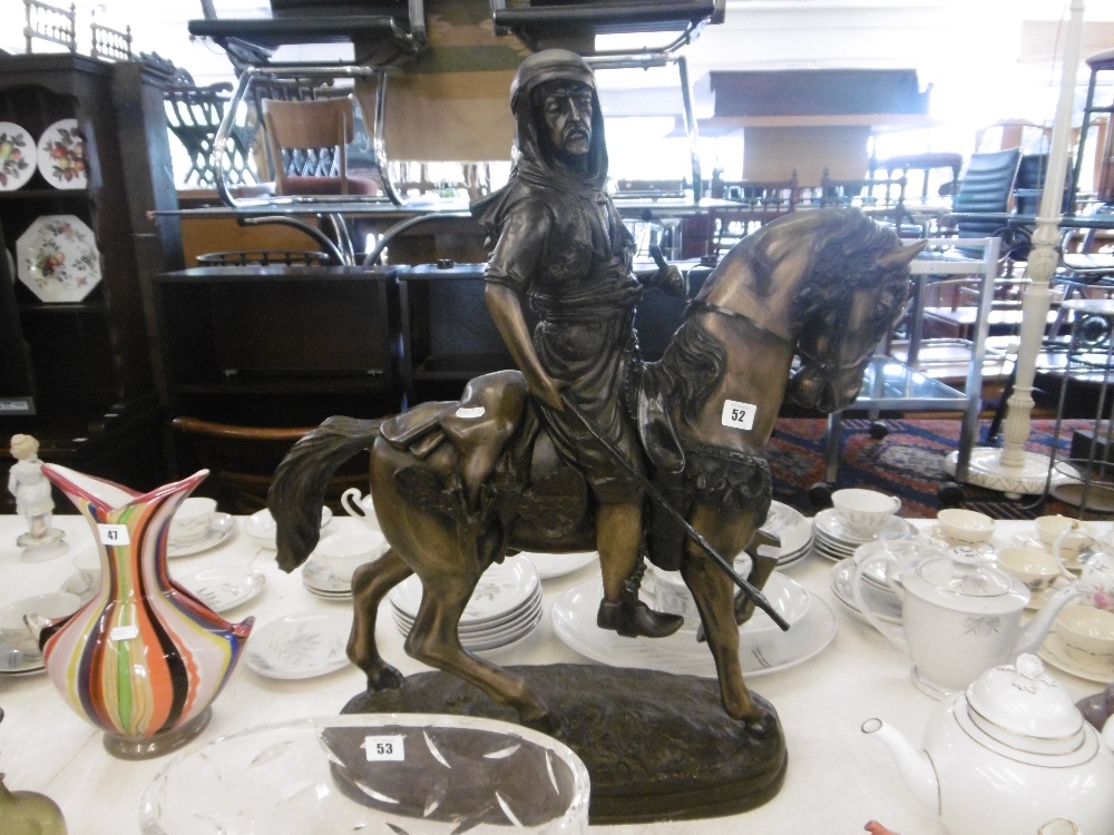 A bronze sculpture of Bedouin on horseback - Image 4 of 6