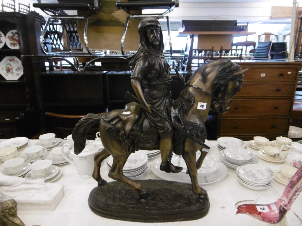 A bronze sculpture of Bedouin on horseback - Image 6 of 6