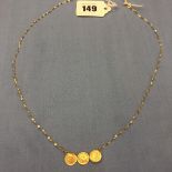 A 9ct yellow gold medallion necklace weight 1.