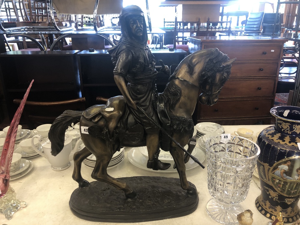 A bronze sculpture of Bedouin on horseback - Image 7 of 7