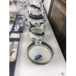 Four pieces of Booths old willow blue and white chinaware