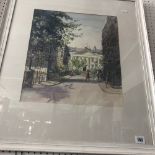 A framed watercolour London street scene