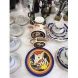An assortment of chinaware including Moorland china plus Murano cocktail sticks