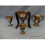 Four various HM silver trophy's, approx. 17.