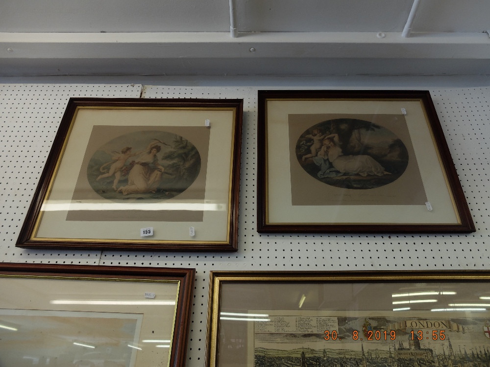 A pair of framed and glazed prints