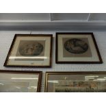 A pair of framed and glazed prints