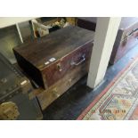 two old wooden tool boxes