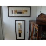 A pair of framed contemporary oil paintings,
