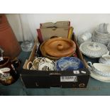 A selection of assorted sundries including four Royal Copenhagen Christmas plates