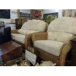 A two seater Rattan sofa and chair