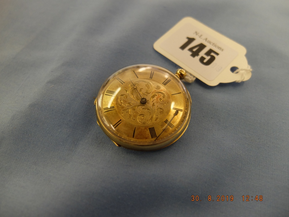 An antique 18ct gold pocket watch a.