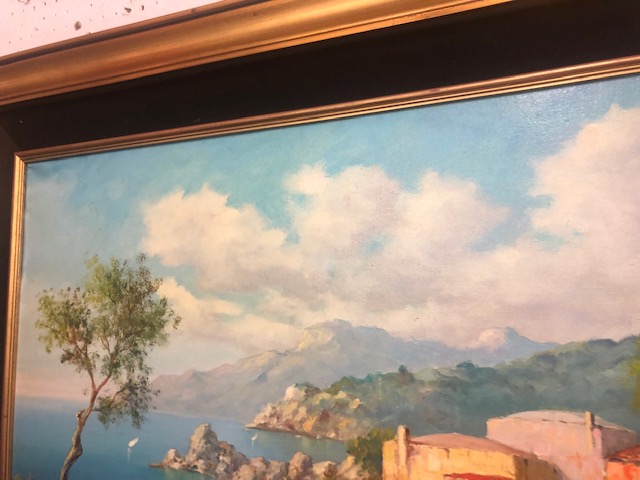 A framed oil on canvas continental scene, - Image 2 of 12