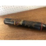 A Victorian truncheon painted with crown over a eight pointed star with cross within a circle