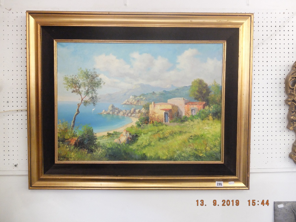A framed oil on canvas continental scene, - Image 12 of 12
