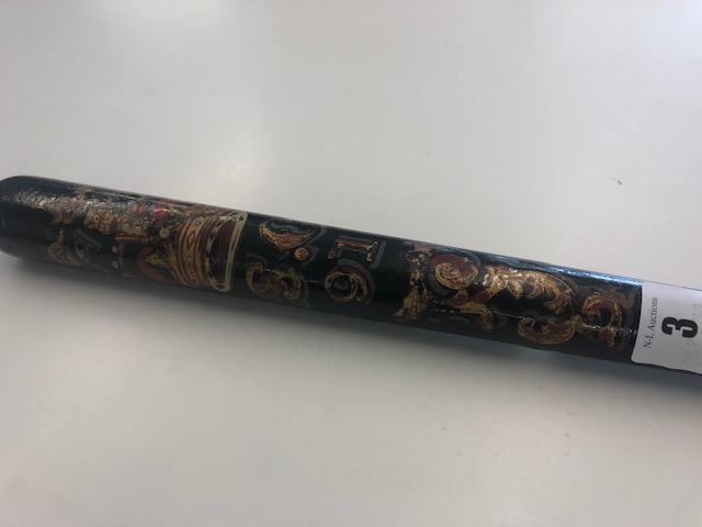 A Victorian turned wood truncheon, painted with "VR" over crown over "S. - Image 5 of 8