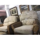 A two seater Rattan sofa and chair
