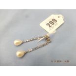 A pair of 18ct white gold earrings, 7.5 grams approx.