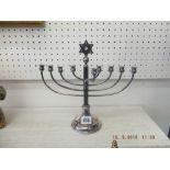 A silver plated menorah