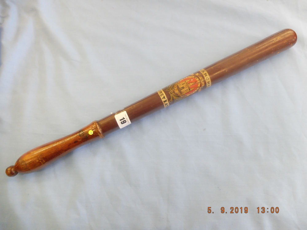 A Victorian turned pine long truncheon , - Image 3 of 7