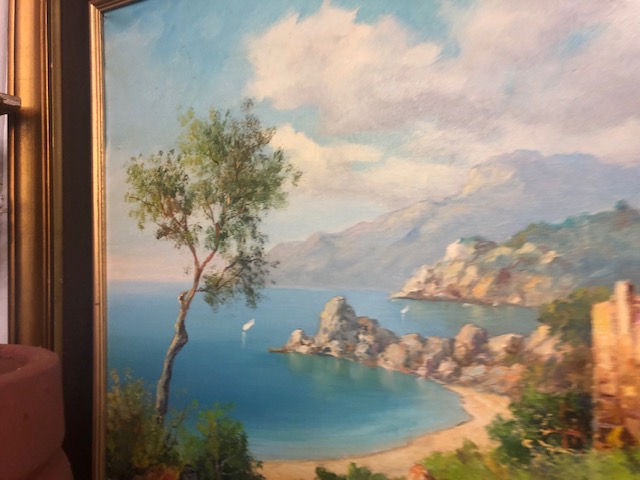 A framed oil on canvas continental scene, - Image 10 of 12
