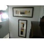A pair of framed contemporary oil paintings,