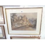 A gilt framed watercolour country scene