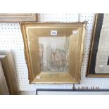 A gilt framed watercolour of Normandy