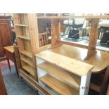 Two pine bookcases tall and short