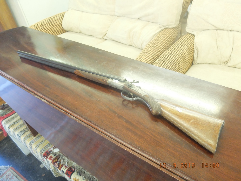 An "Ancien of Liege Belgium" double barrel shot gun- deactivated with hammer gun certificate - Image 2 of 2