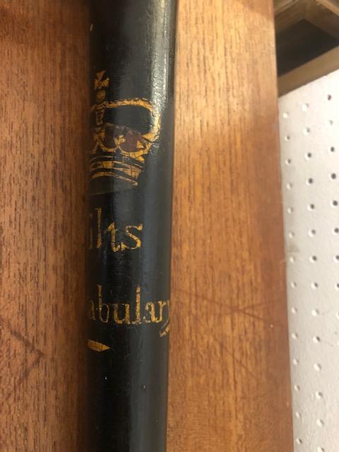 A Victorian turned wood truncheon painted with crown over "Wilts Constabulary" on a black ground - Image 6 of 8