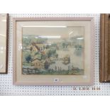 A framed and glazed watercolour country scene