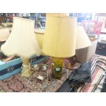 A quantity of table lamps