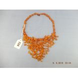An amber fringe necklace
