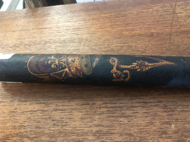 A Victorian turned wood truncheon painted with crown over "VR" cipher over "S. - Image 2 of 7